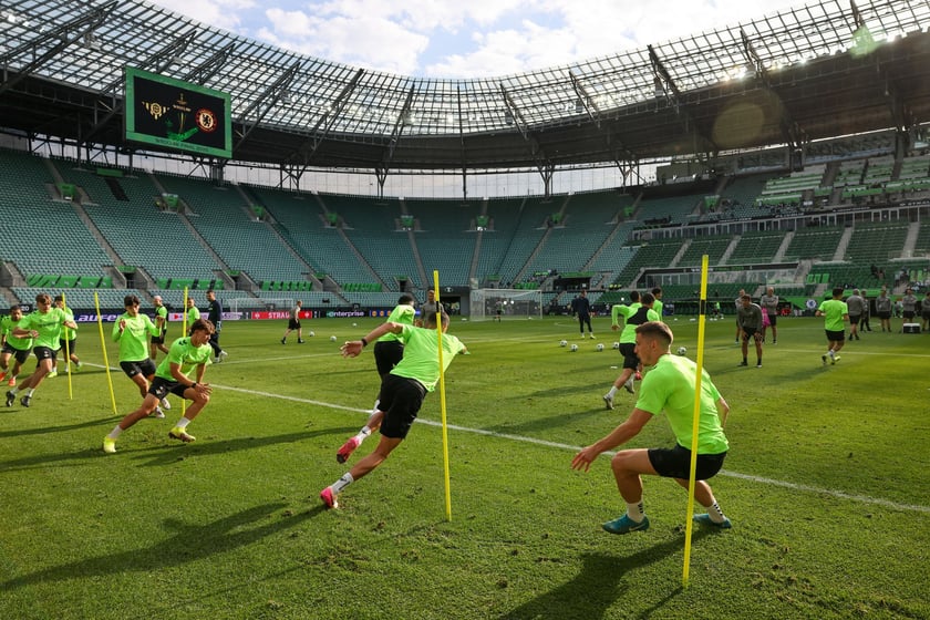 Trening Betisu na stadionie we Wrocławiu przed finałem z Chelsea, 27 maja