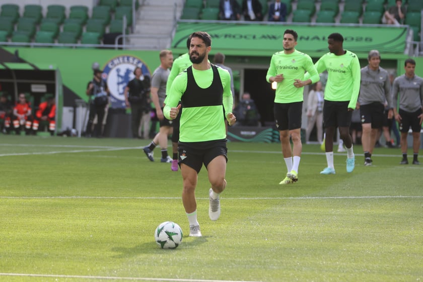 Trening Betisu na stadionie we Wrocławiu przed finałem z Chelsea, 27 maja
