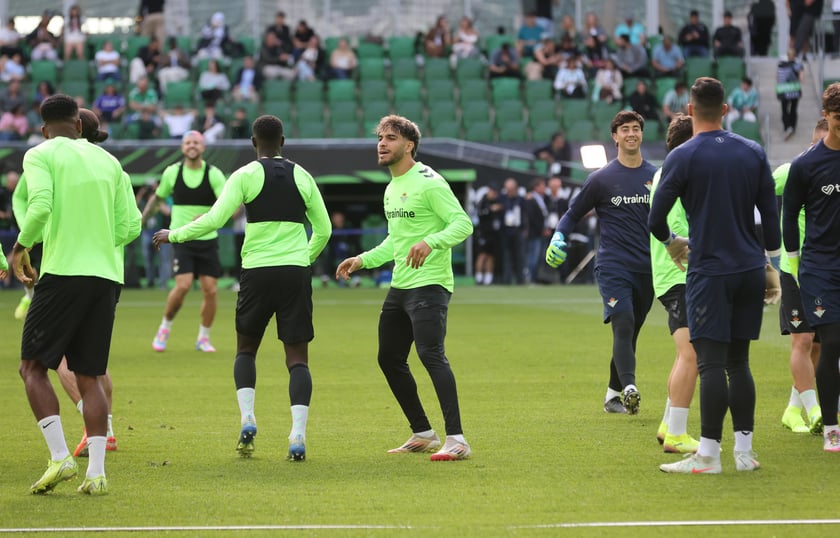 Trening Betisu na stadionie we Wrocławiu przed finałem z Chelsea, 27 maja
