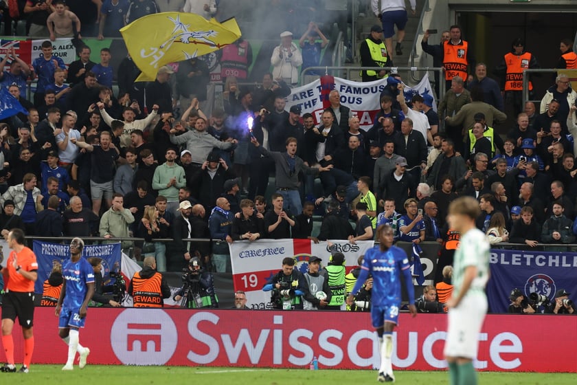 Finał Ligi Konferencji we Wrocławiu - piłkarze Chelsea i Realu Betis podczas meczu