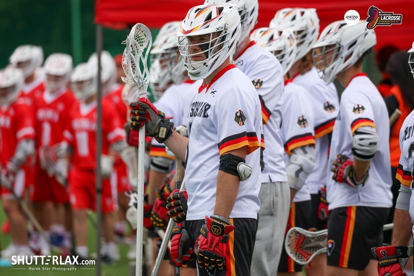 Mecz Polska - Niemcy na na Mistrzostwach Europy Mężczyzn w Lacrosse Wrocław 2025