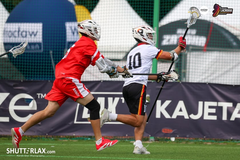 Mecz Polska - Niemcy na na Mistrzostwach Europy Mężczyzn w Lacrosse Wrocław 2025