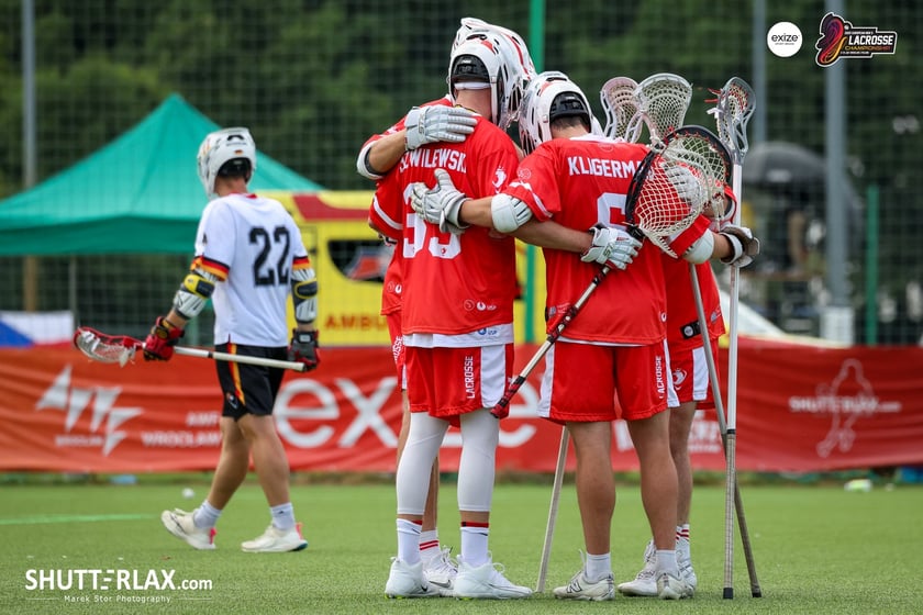 Mecz Polska - Niemcy na na Mistrzostwach Europy Mężczyzn w Lacrosse Wrocław 2025
