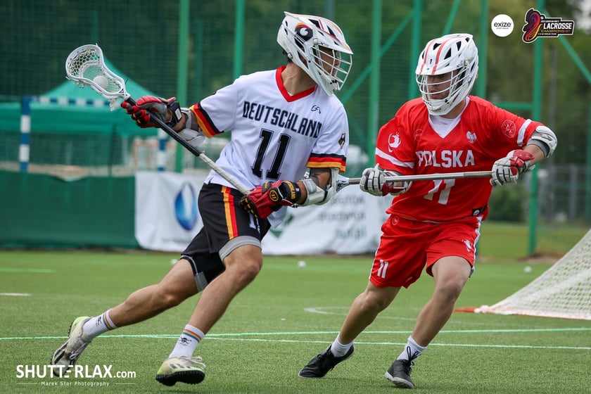 Mecz Polska - Niemcy na na Mistrzostwach Europy Mężczyzn w Lacrosse Wrocław 2025