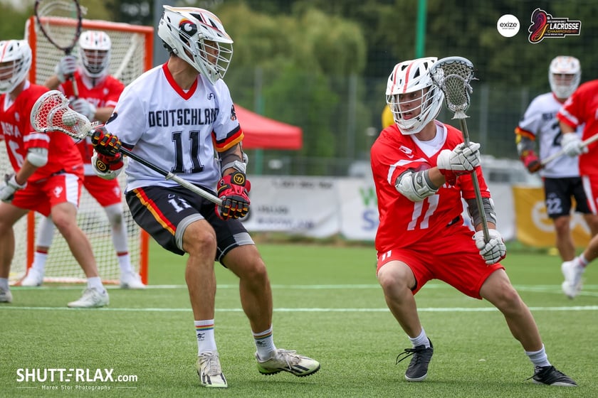 Mecz Polska - Niemcy na na Mistrzostwach Europy Mężczyzn w Lacrosse Wrocław 2025