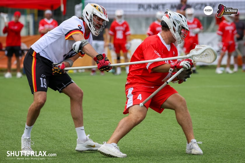 Mecz Polska - Niemcy na na Mistrzostwach Europy Mężczyzn w Lacrosse Wrocław 2025