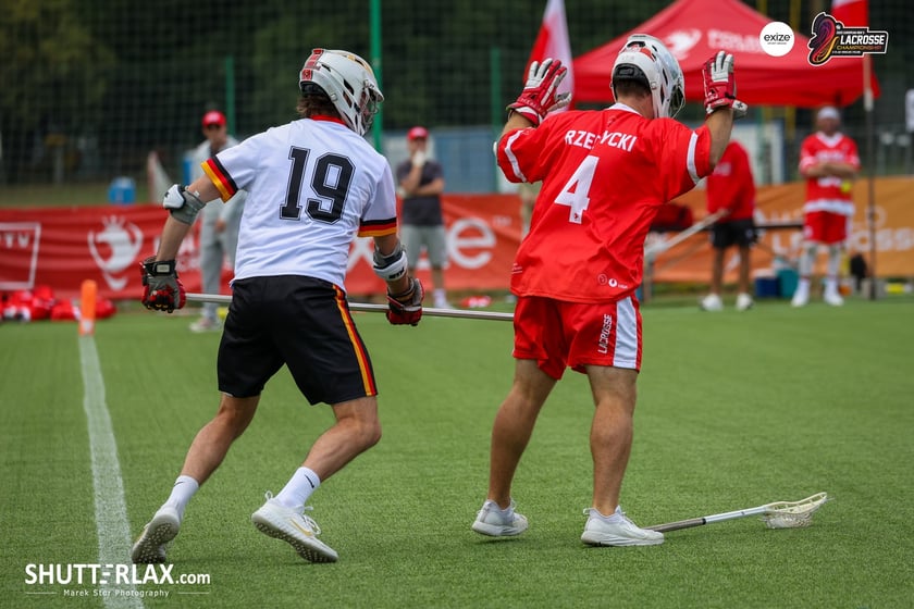 Mecz Polska - Niemcy na na Mistrzostwach Europy Mężczyzn w Lacrosse Wrocław 2025