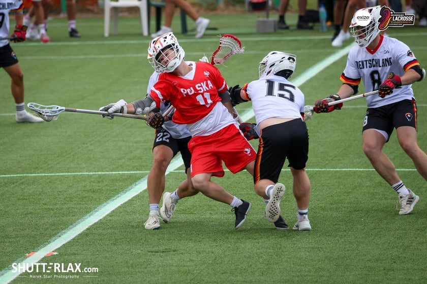 Mecz Polska - Niemcy na na Mistrzostwach Europy Mężczyzn w Lacrosse Wrocław 2025