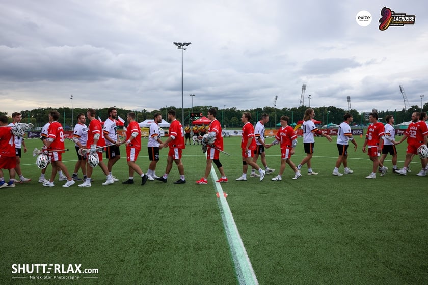 Mecz Polska - Niemcy na na Mistrzostwach Europy Mężczyzn w Lacrosse Wrocław 2025