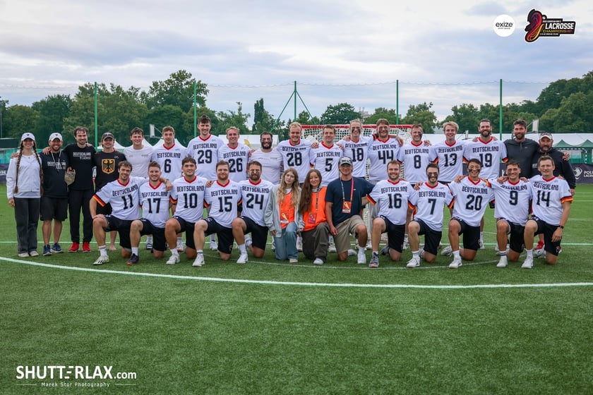 Mecz Polska - Niemcy na na Mistrzostwach Europy Mężczyzn w Lacrosse Wrocław 2025