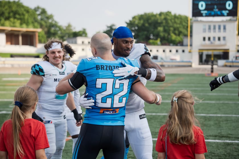Mecz Panthers Wrocław - Munich Ravens na Stadionie Olimpijskim. Zdjęcia z meczu oraz kibiców, 16 sierpnia 2025 r.