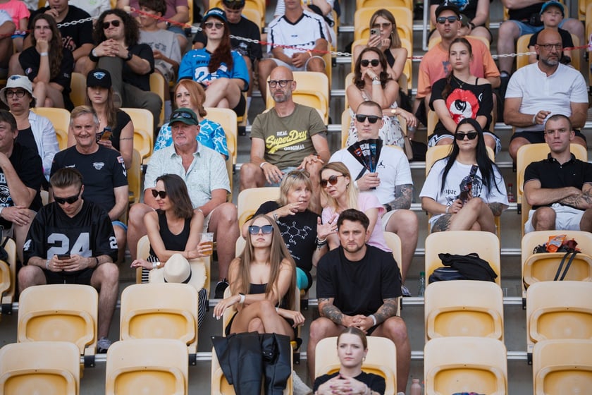 Mecz Panthers Wrocław - Munich Ravens na Stadionie Olimpijskim. Zdjęcia z meczu oraz kibiców, 16 sierpnia 2025 r.