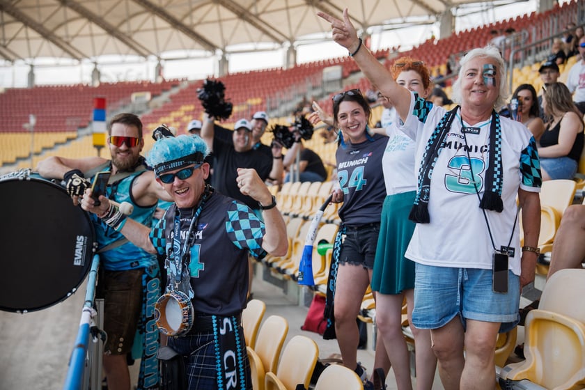 Mecz Panthers Wrocław - Munich Ravens na Stadionie Olimpijskim. Zdjęcia z meczu oraz kibiców, 16 sierpnia 2025 r.