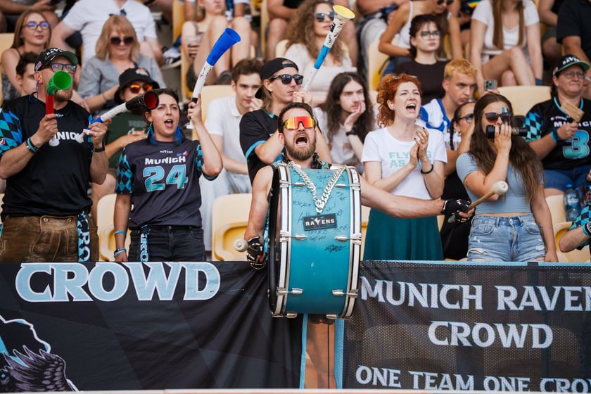 Mecz Panthers Wrocław - Munich Ravens na Stadionie Olimpijskim. Zdjęcia z meczu oraz kibiców, 16 sierpnia 2025 r.