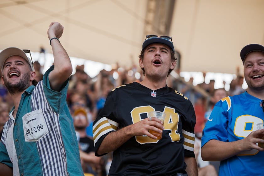 Mecz Panthers Wrocław - Munich Ravens na Stadionie Olimpijskim. Zdjęcia z meczu oraz kibiców, 16 sierpnia 2025 r.