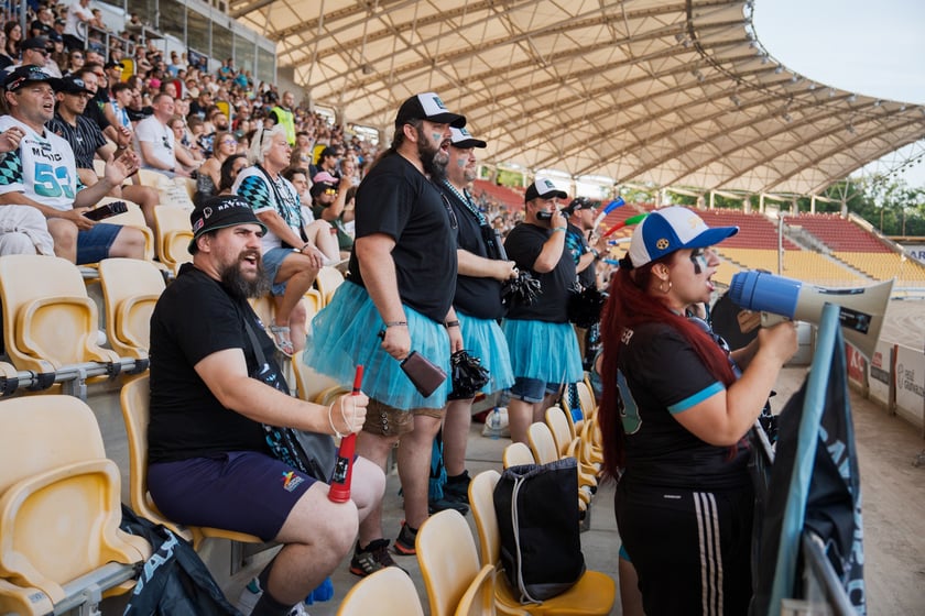 Mecz Panthers Wrocław - Munich Ravens na Stadionie Olimpijskim. Zdjęcia z meczu oraz kibiców, 16 sierpnia 2025 r.