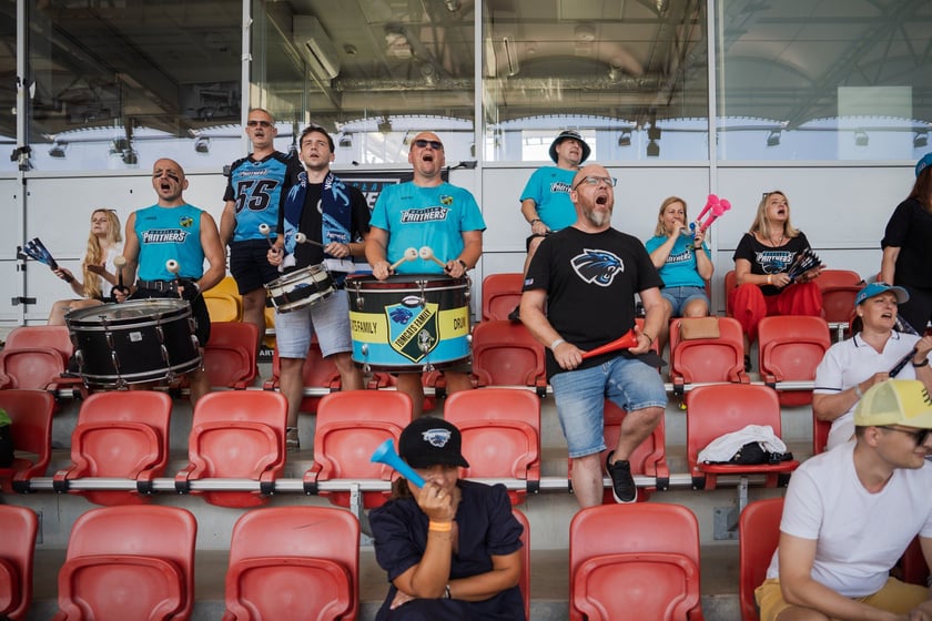 Mecz Panthers Wrocław - Munich Ravens na Stadionie Olimpijskim. Zdjęcia z meczu oraz kibiców, 16 sierpnia 2025 r.