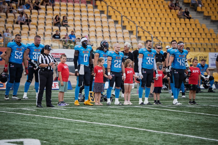 Mecz Panthers Wrocław - Munich Ravens na Stadionie Olimpijskim. Zdjęcia z meczu oraz kibiców, 16 sierpnia 2025 r.