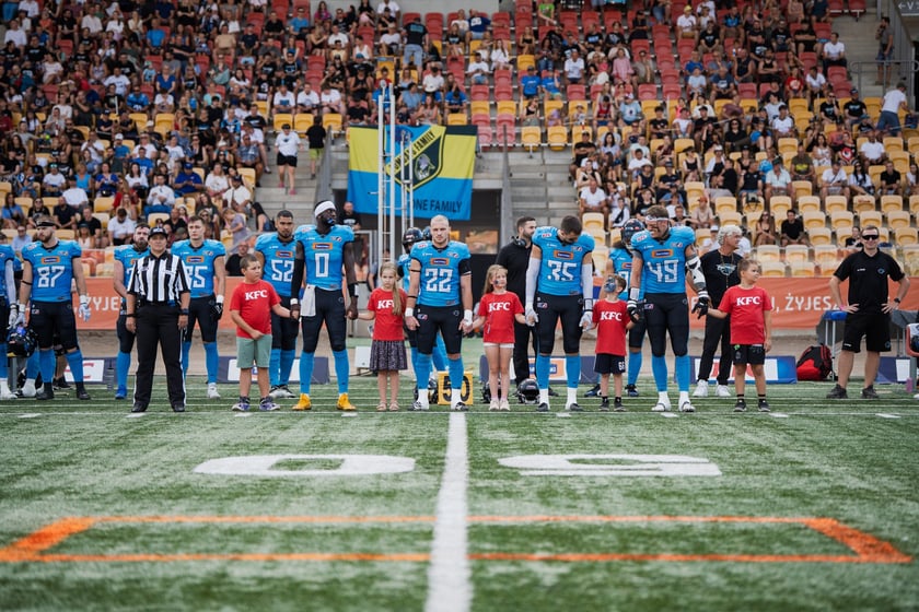 Mecz Panthers Wrocław - Munich Ravens na Stadionie Olimpijskim. Zdjęcia z meczu oraz kibiców, 16 sierpnia 2025 r.