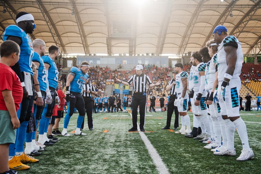 Mecz Panthers Wrocław - Munich Ravens na Stadionie Olimpijskim. Zdjęcia z meczu oraz kibiców, 16 sierpnia 2025 r.