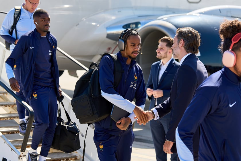 Drużyna narodowa Francji wylądowała we Wrocławiu (4 września 2025)