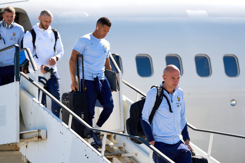 Drużyna narodowa Francji wylądowała we Wrocławiu (4 września 2025)