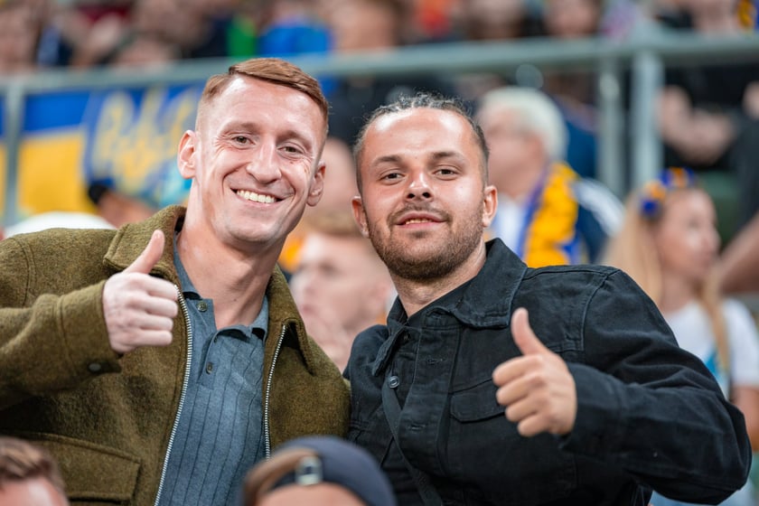 Kibice na meczu Ukraina - Francja na Tarczyński Arenie we Wrocławiu