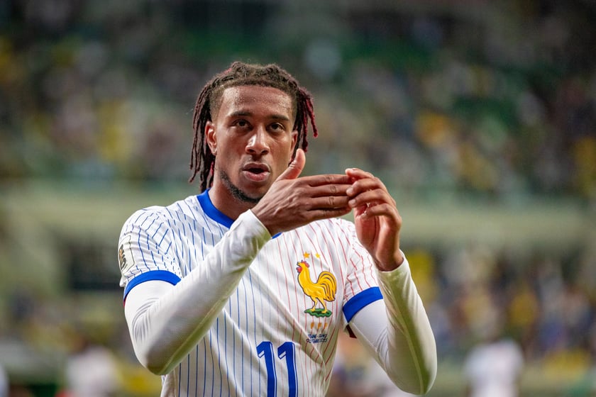 Kibice na meczu Ukraina - Francja na Tarczyński Arenie we Wrocławiu