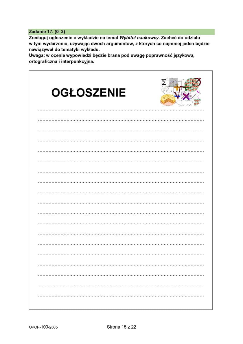 Egzamin ósmoklasisty 2026 z CKE. Arkusz z języka polskiego