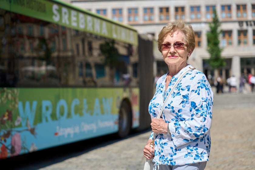 Halina Nogaj, seniorka. Konferencja prasowa dotycząca Silverbusa, Wrocław, 8 czerwca 2026
