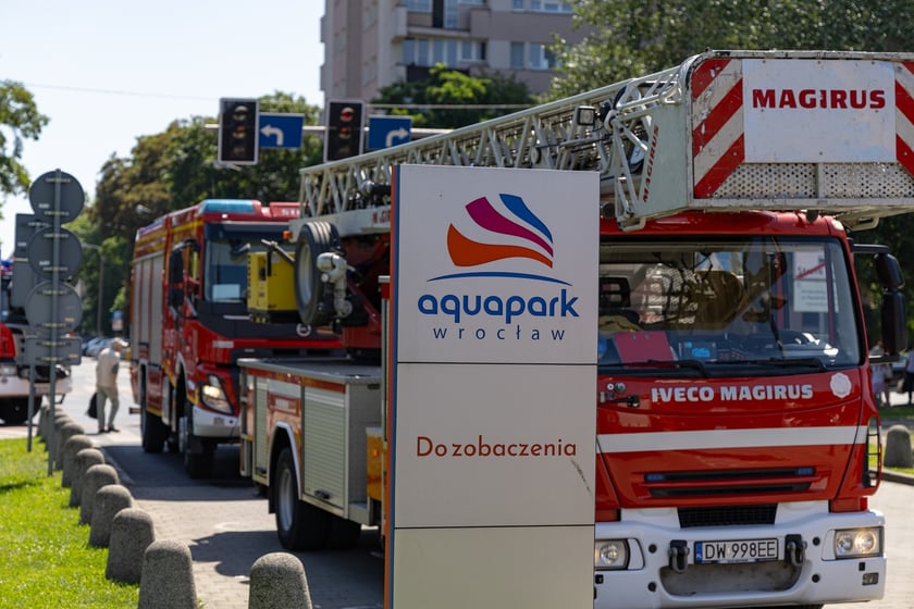 Aquapark Wrocław przy ul. Borowskiej, ewakuacja osób, 27 czerwca 2026 r.