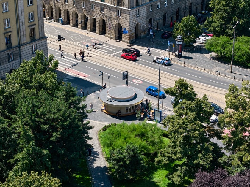 Kiosk Okraglak na placu Kościuszki