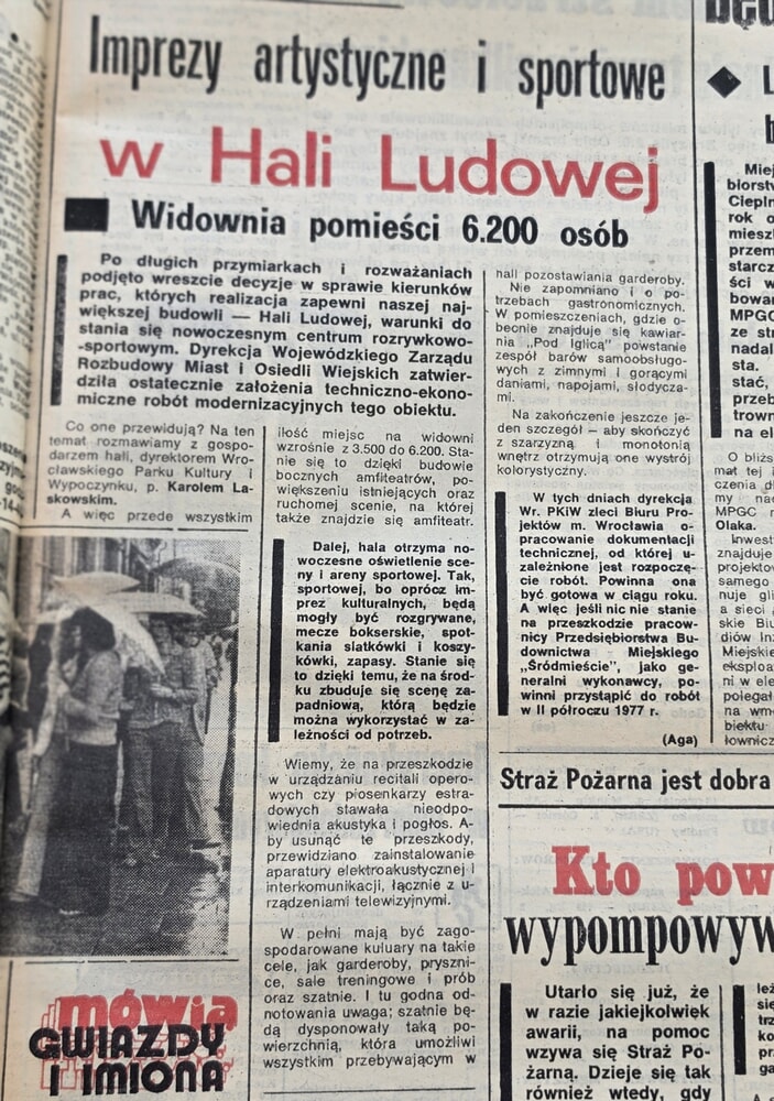 Wrocławska prasa z lat siedemdziesiątych XX wieku, Wiecz&oacute;r Wrocławia