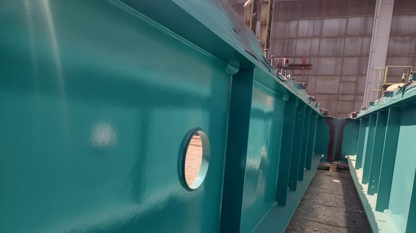 Jeden z elementów przyszłęgo mostu nad Oławą