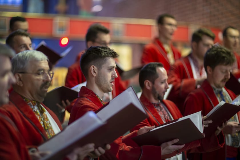 Koncert ?Żurawli?, marzec 2022. ?Żurawli? to chór męski Związku Ukraińców w Polsce, założony w 1972 roku.