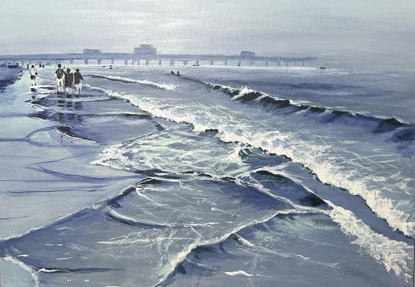 Na zdjęciu widać obrazy dr Anny Zmarzły