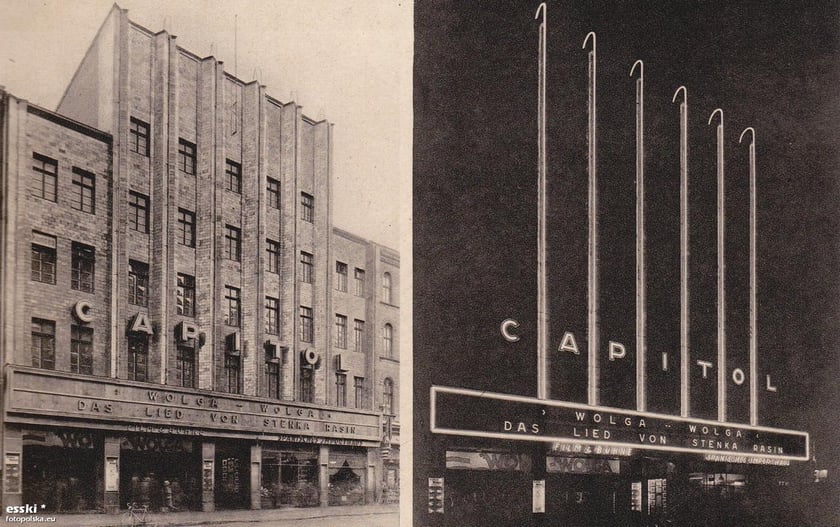 Kinoteatr Capitol (1929). Modernistyczny budynek projektu Friedricha Lippa uznawany był za najpiękniejszy w środkowej Europie. Podczas walk w 1945 r. gmach frontowy stracił kilka kondygnacji, ale część&nbsp;foyer&nbsp;i widownia wraz ze sceną nie uległy zniszczeniom.