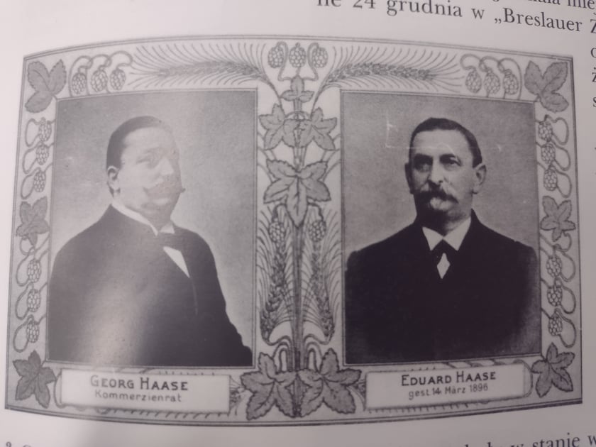 Georg Haase i Eduard Haase, zdjęcie z książki "Piwo we Wrocławiu. Od średniowiecza..." wydanej w 2002 roku przez Muzeum Miejskie Wrocławia