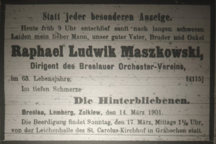 Nekrolog Raphaela Maszkowskiego