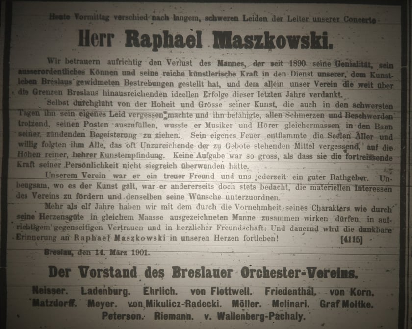 Nekrolog Raphaela Maszkowskiego