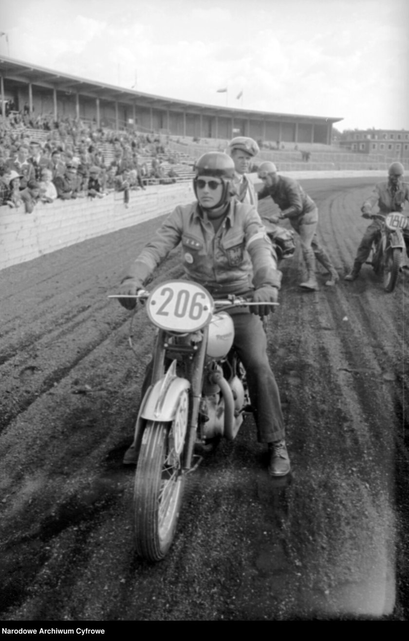 Zawody motocyklowe na Stadionie Olimpijskim, lata 1948-1953.