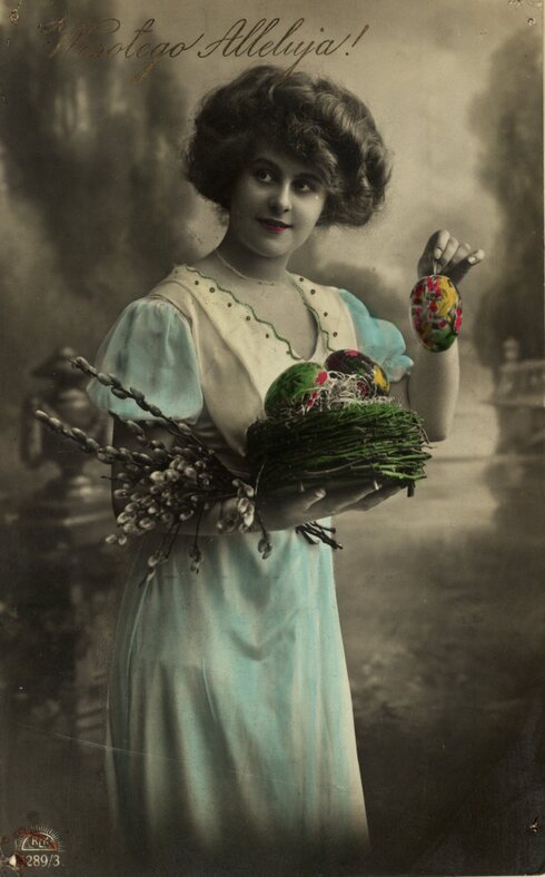 Przedwojenne kartki wielkanocne ze zbiorów Polony