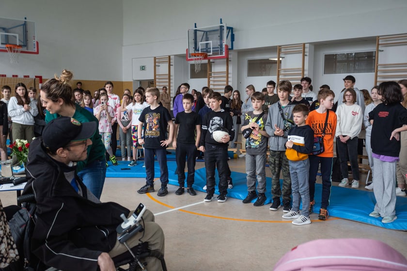 spotkanie z Pawłem Parusem i Marcinem Pawelcem w ramach sportowego projektu edukacyjnego&nbsp;