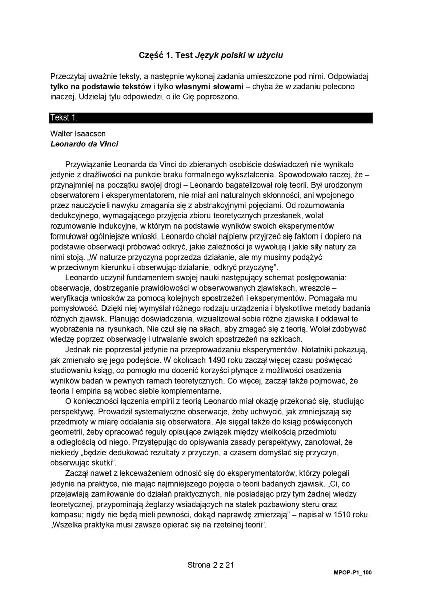 Matura z języka polskiego - arkusze pokazowe