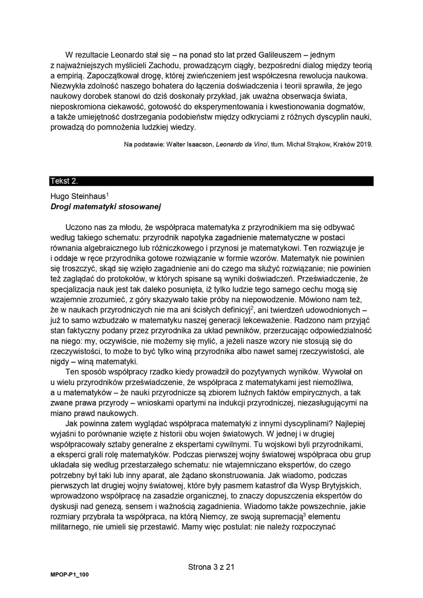 Matura z języka polskiego - arkusze pokazowe