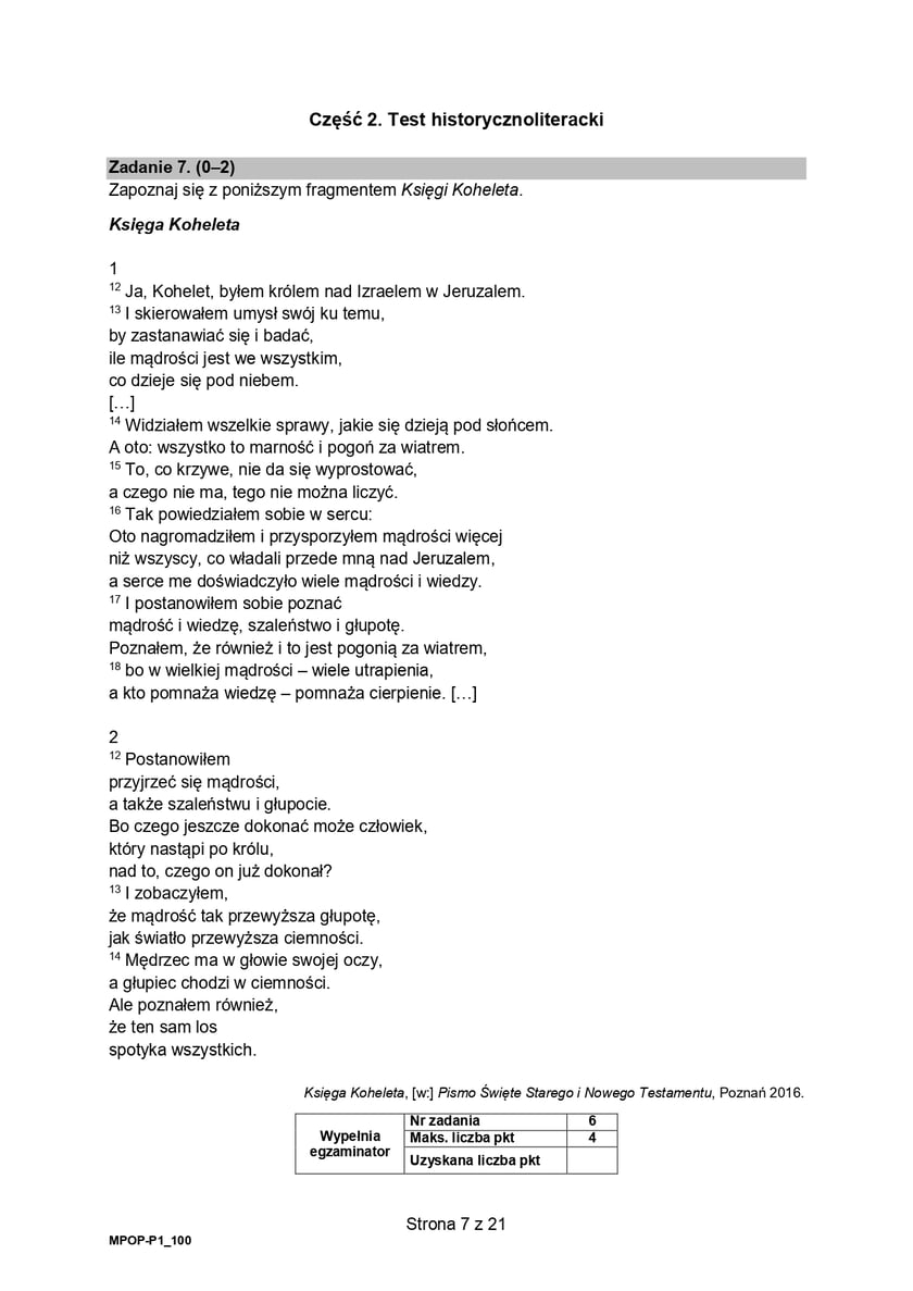 Matura z języka polskiego - arkusze pokazowe