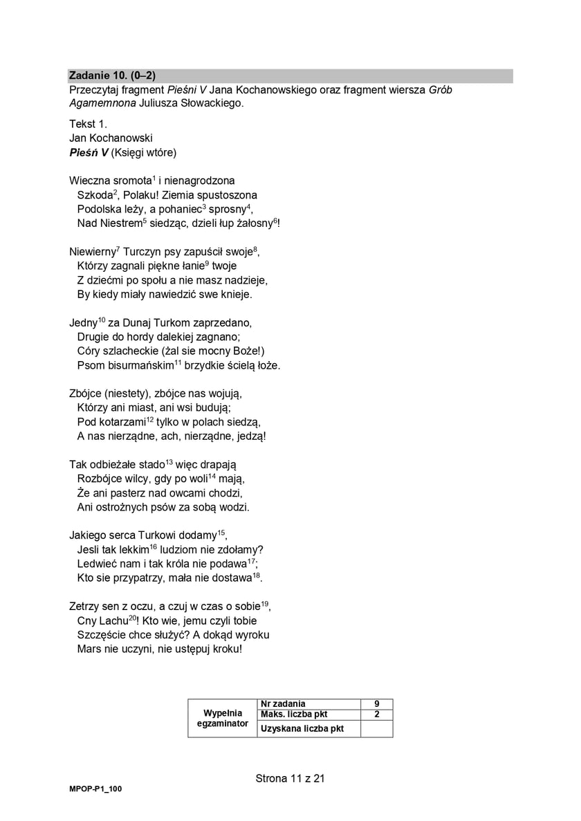 Matura z języka polskiego - arkusze pokazowe