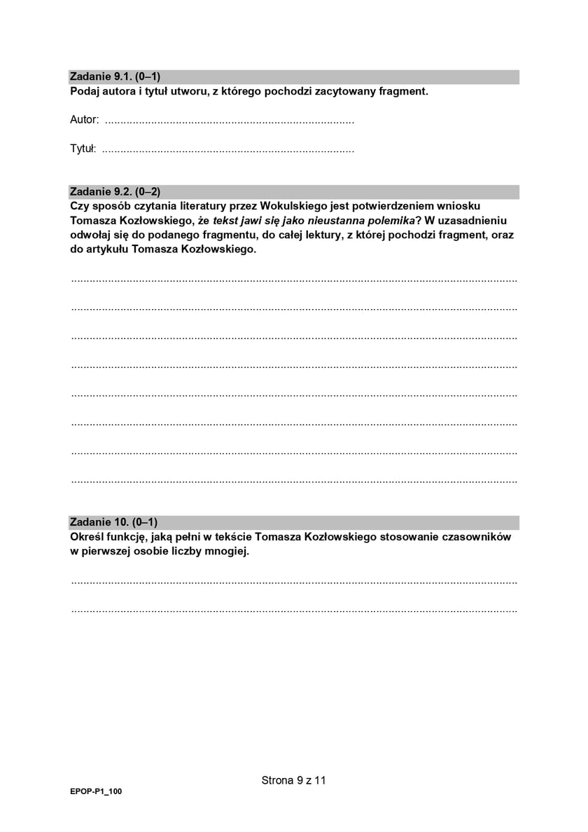 Matura z j. polskiego (formuła 2015)