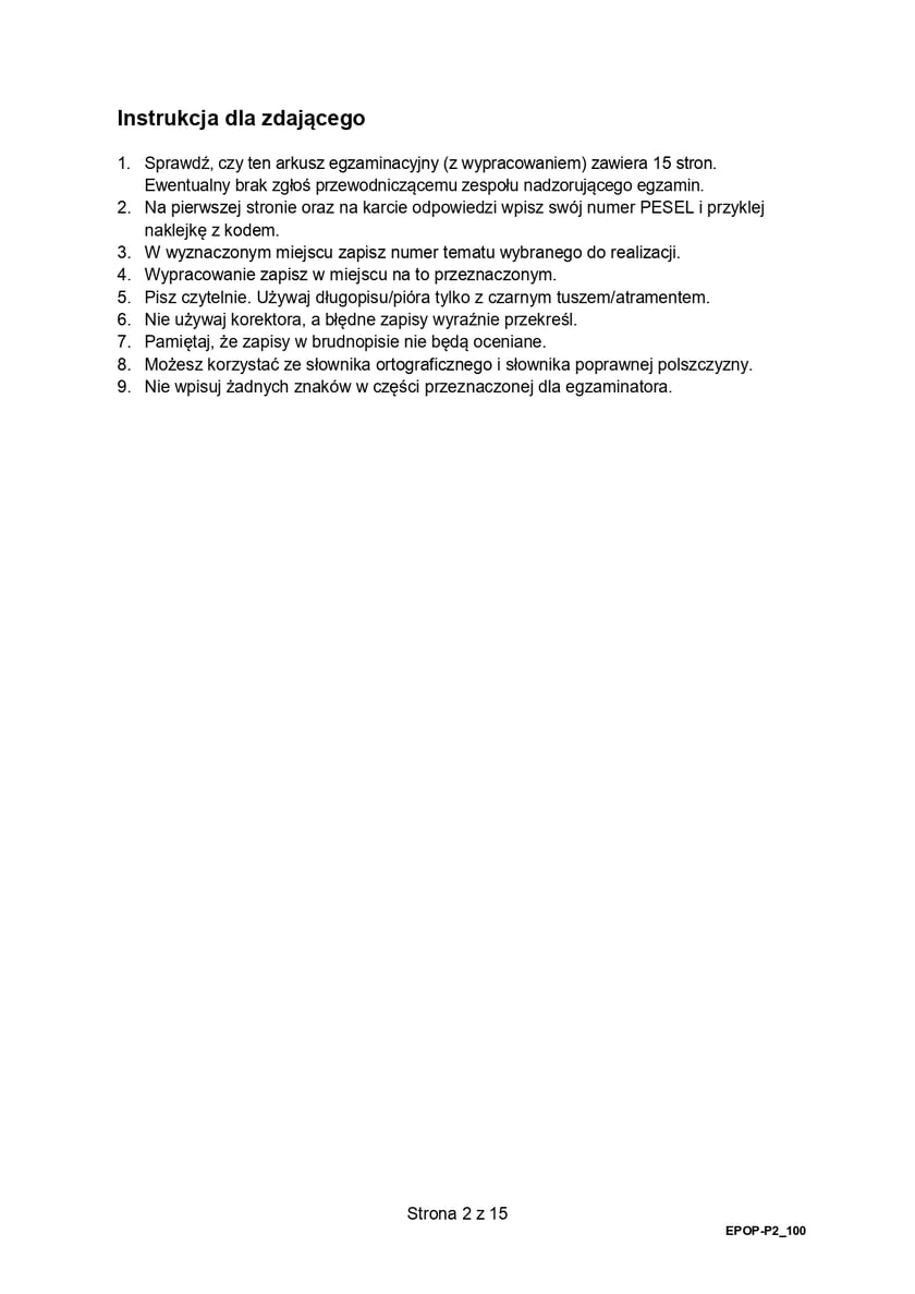 Matura z j. polskiego (formuła 2015)