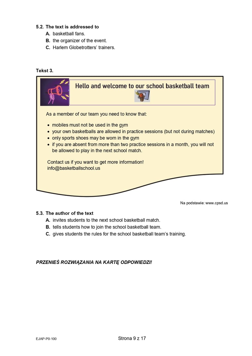 Matura z j. angielskiego (formuła 2015)